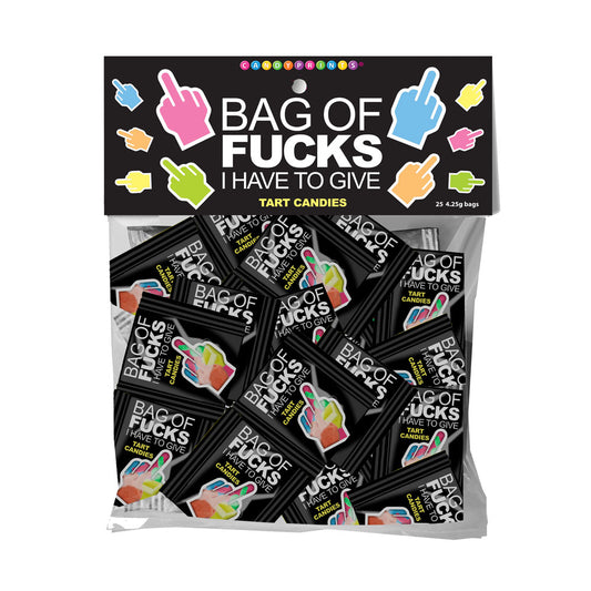 Bag Of Fucks I Have To Give - Bag of 25 - Fruit Flavoured Lollies - Bag of 25 Mini Packs